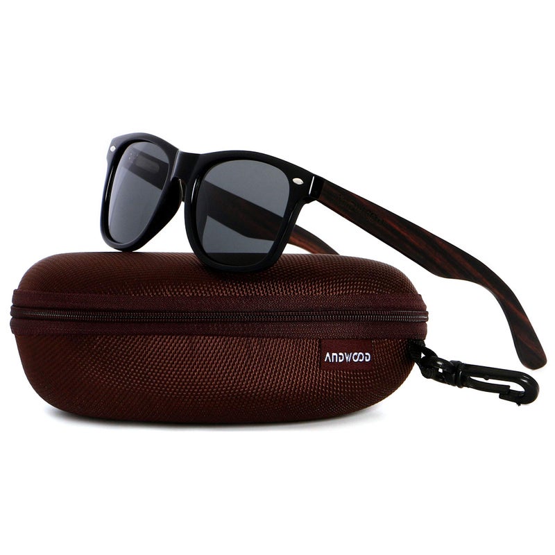 ANDWOOD Wood Sunglasses Polarized for Men Women Uv Protection Wooden Bamboo Frame Mirrored Sun Glasses - Image 3